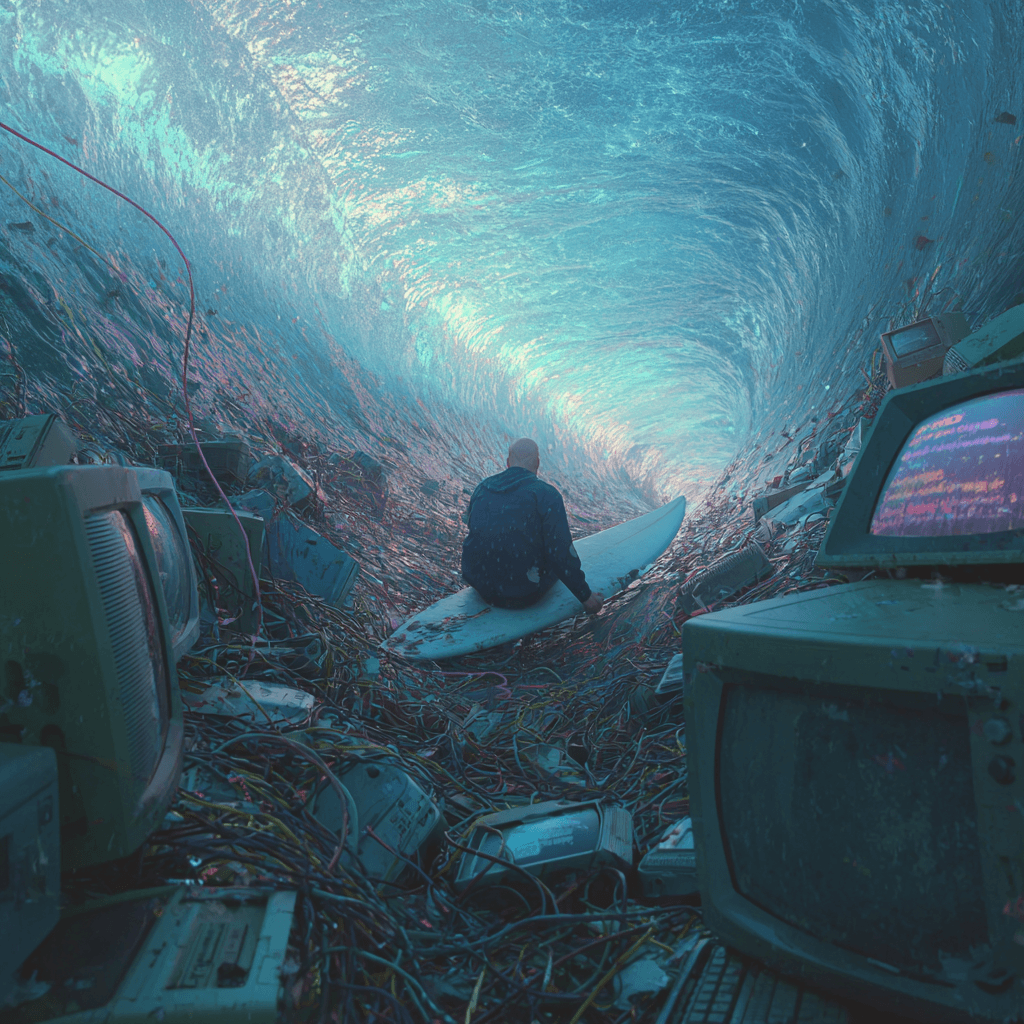 A warning sign overlaying code symbolizing the hidden risks of unchecked AI-generated software