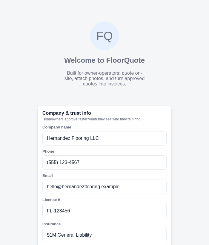 tight: a zero-dependency, reviewed FloorQuote app that works
